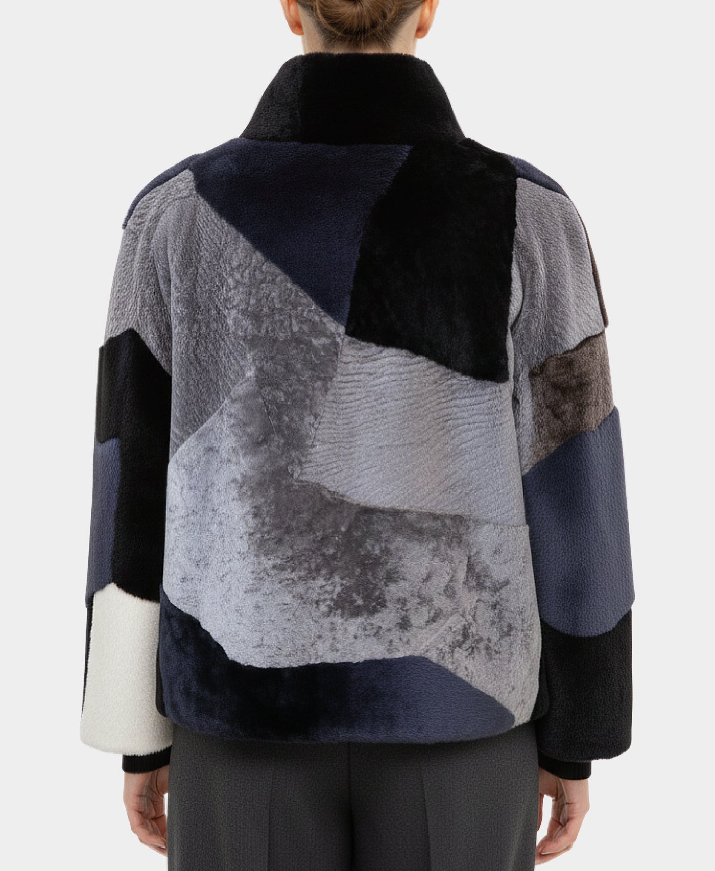 Shearling Color Block Jacket view 3