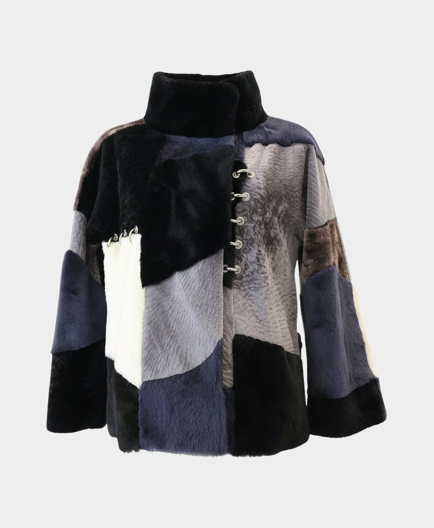 Shearling Color Block Jacket view 4