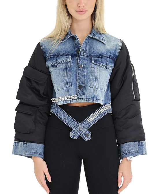 Cargo Jacket w/ Denim Trim view 