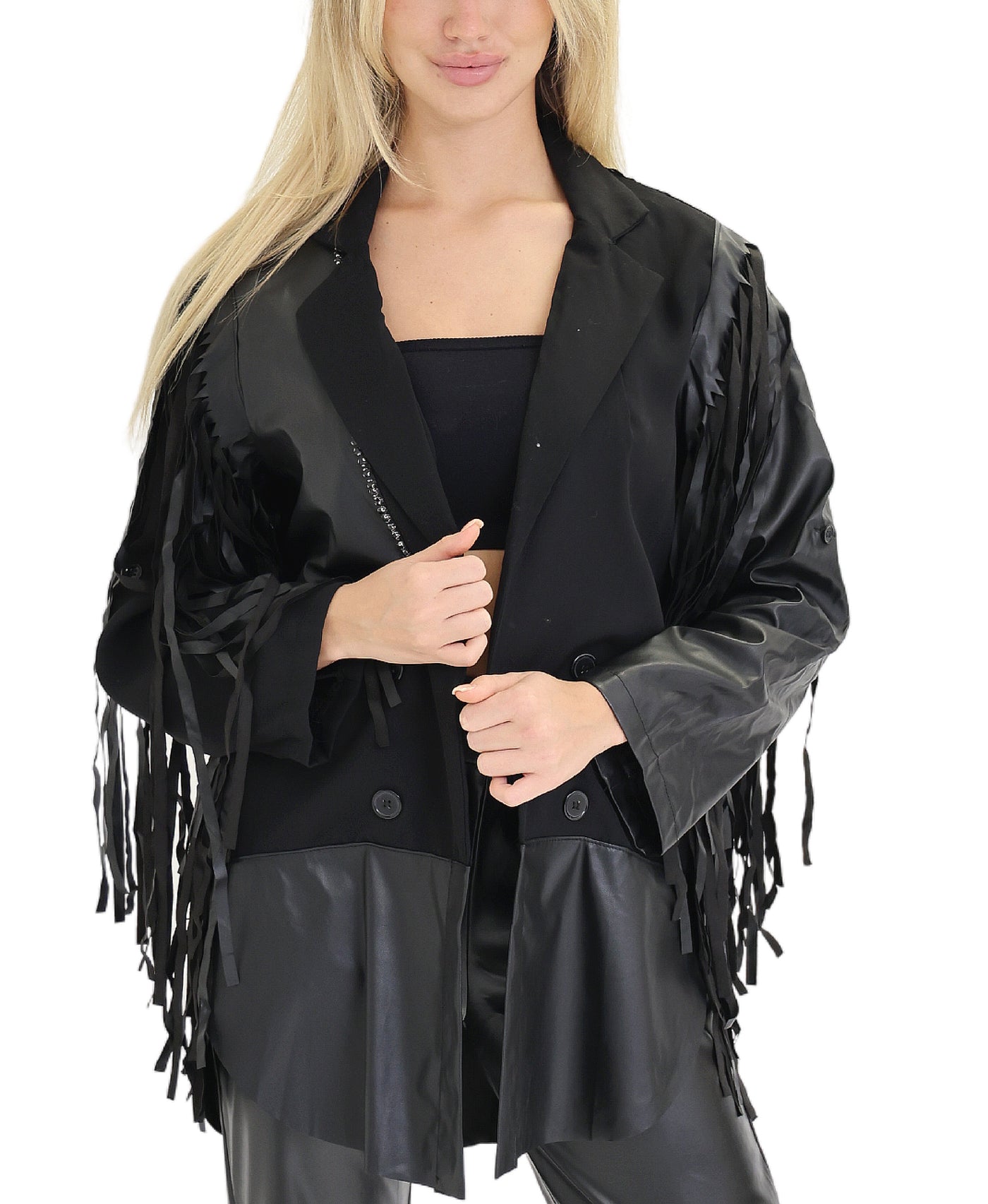 Jacket w/ Fringe Detail view 1