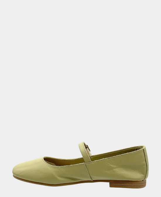 
Leather Buckle Ballet Flat in AVOCADO view 2