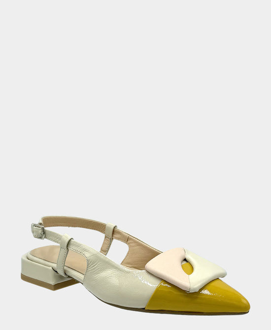 
Patent Leather Color Block Slingback in YELLOW/CREAM/BLUSH view 1