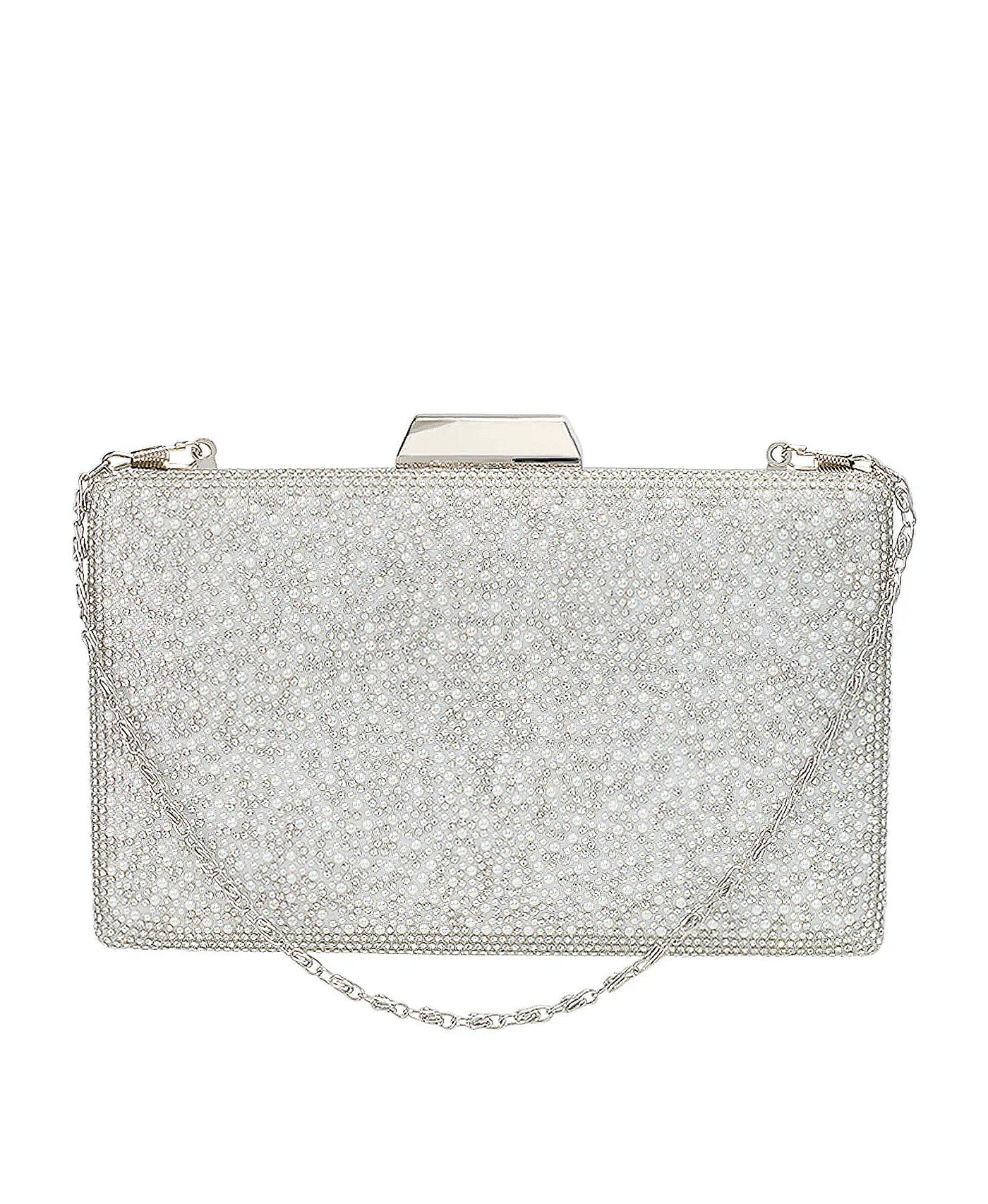 Rhinestone & Faux Pearl Clutch view 1