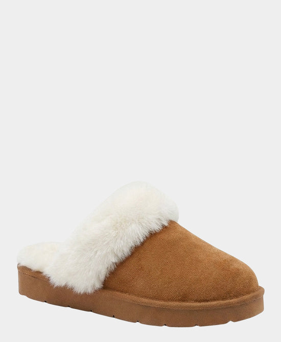 
Faux Fur Slipper in CAMEL view 1