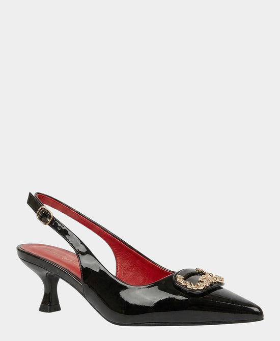 
Patent Flower Buckle Slingback Pump in BLACK view 1