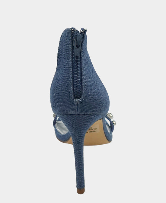 Denim Crystal Heeled Sandal view 2