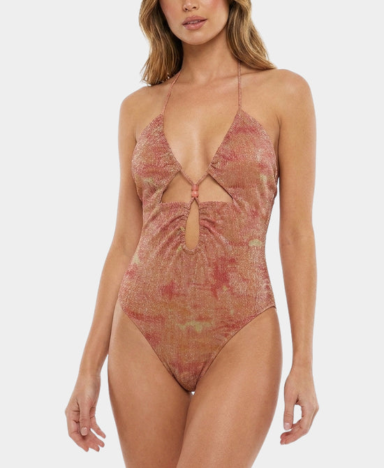 
Shimmer One Piece Swimsuit in RUST view 1