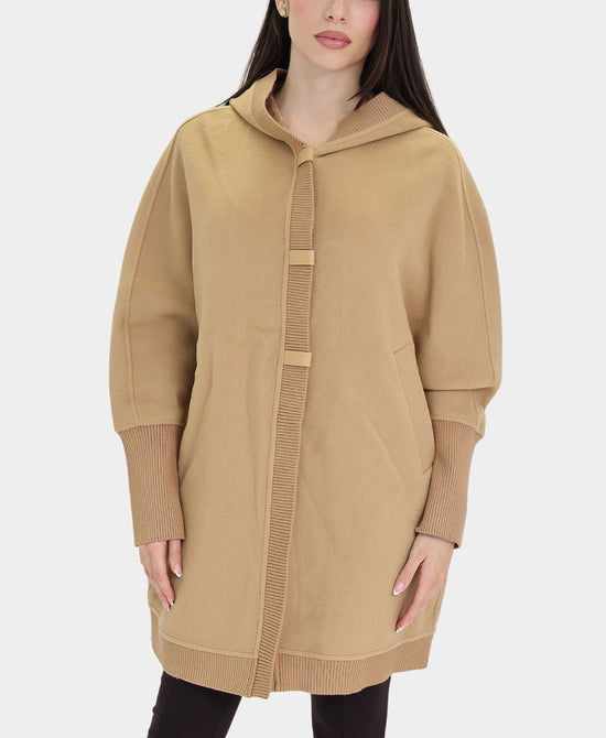 Wool Coat w/ Knit Trim view 