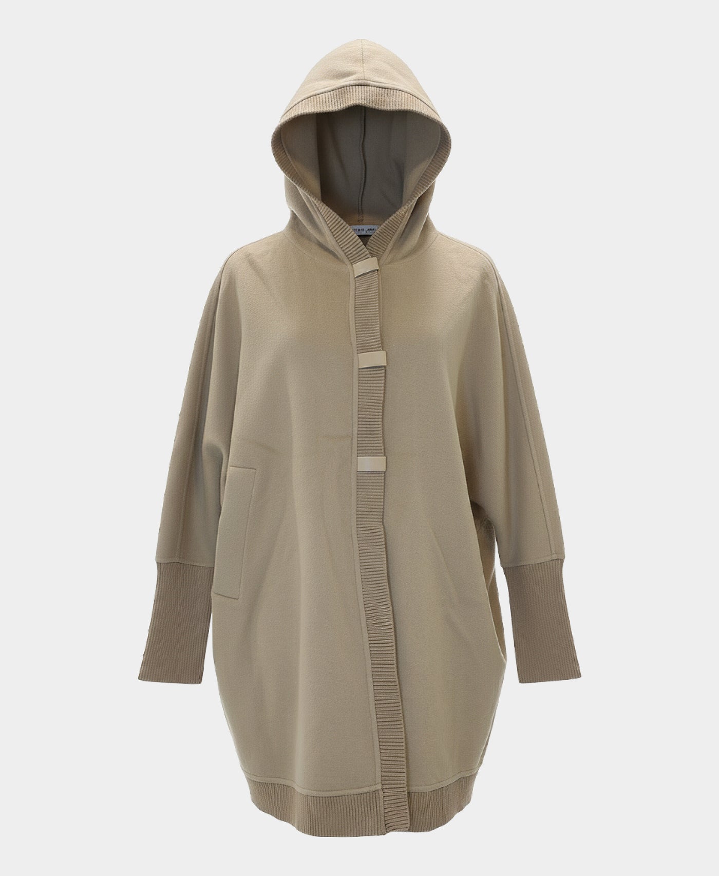 Wool Coat w/ Knit Trim view 2