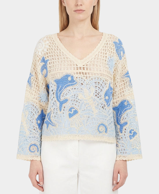 Dolphin Crochet Top view 1