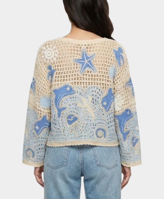 Dolphin Crochet Top view 2