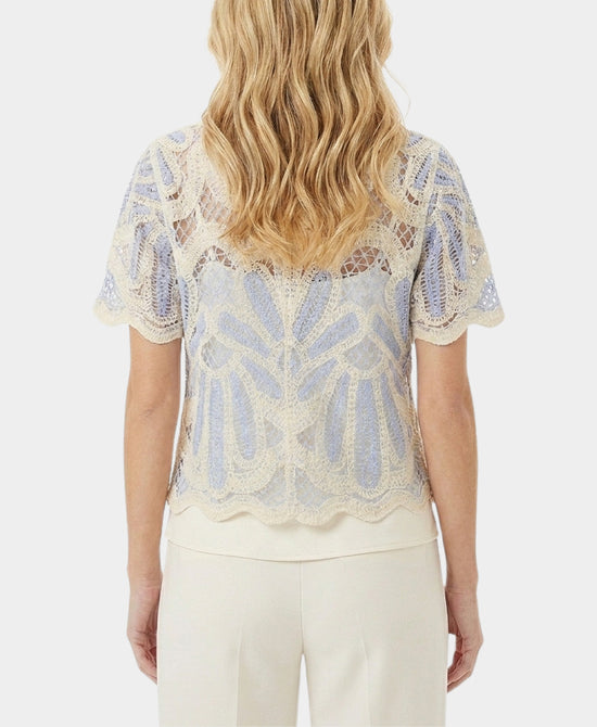 
Crochet Top in BLUE/BEIGE view 2