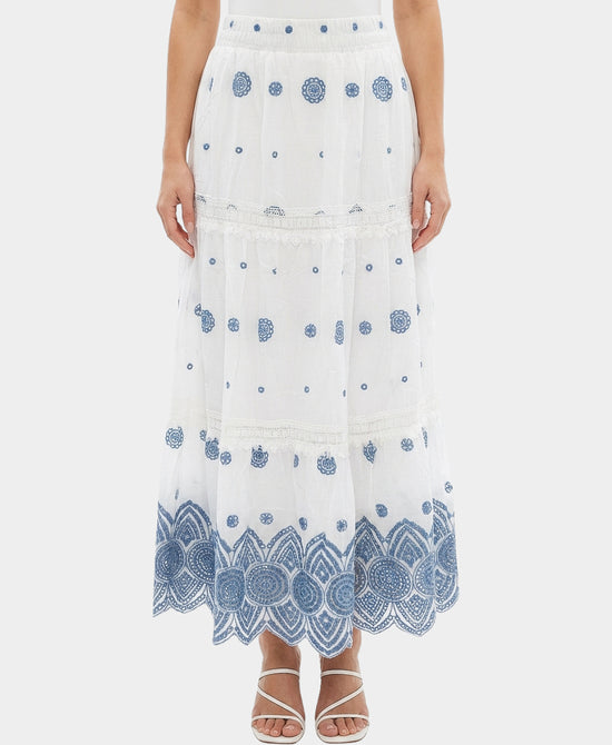 Embroidered Maxi Skirt view 1