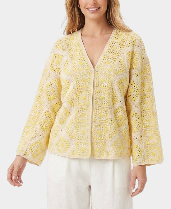 
Crochet Cardigan in YELLOW/BEIGE view 1