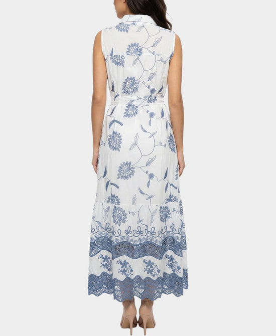 Embroidered Maxi Dress w/ Lace Trim view 2