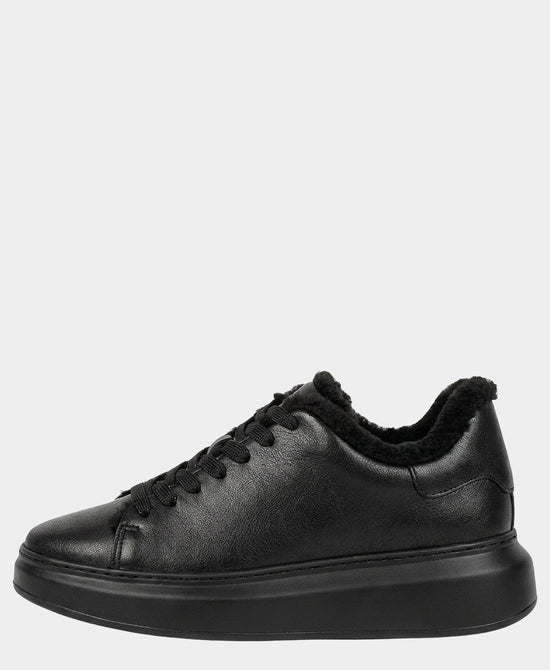 
Logo Platform Sneaker w/ Faux Fur Lining in BLACK view 2