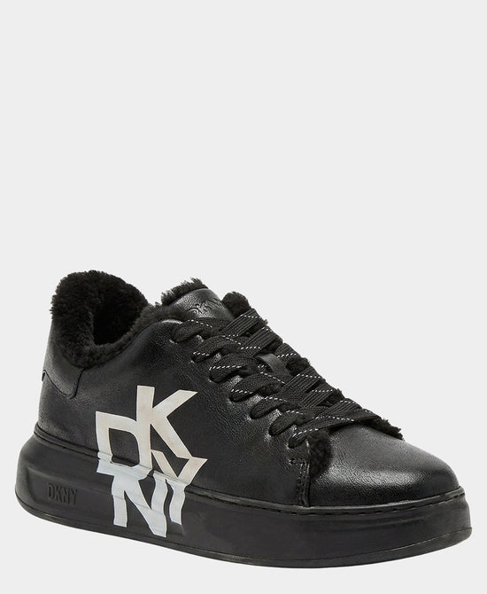 
Logo Platform Sneaker w/ Faux Fur Lining in BLACK view 1