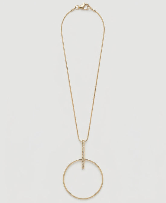 
Long Statement Circle Necklace in GOLD view 2