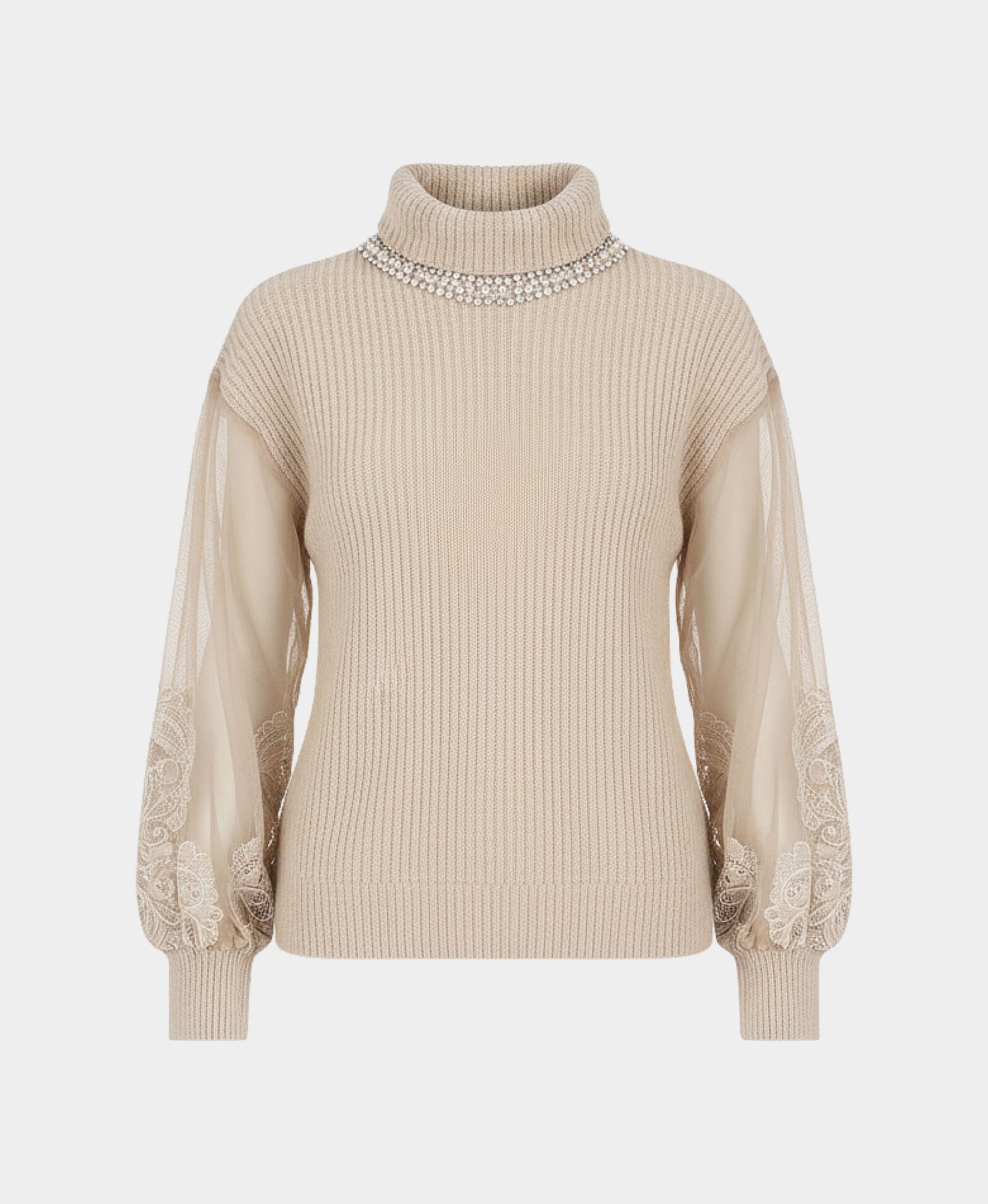 Turtleneck w/ Sheer Sleeves view 2