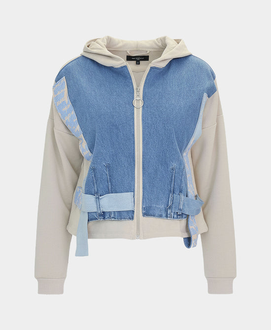 Denim Trim Hoodie view 