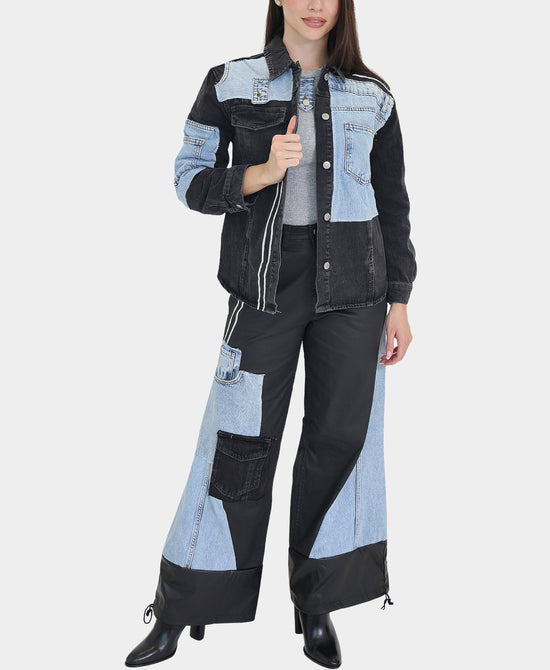 Striped Denim Jacket view 