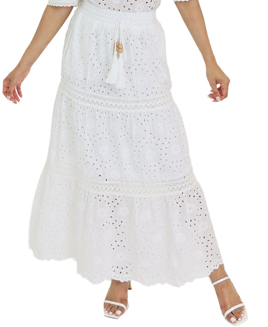 Eyelet Maxi Skirt view 