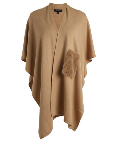 Wrap Cape w/ Faux Fur Trim image 2