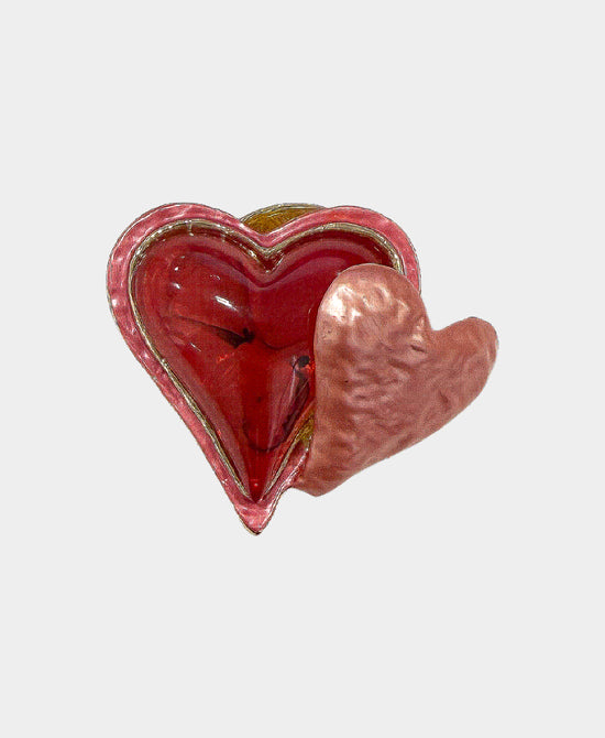 Double Heart Magnetic Brooch view 1