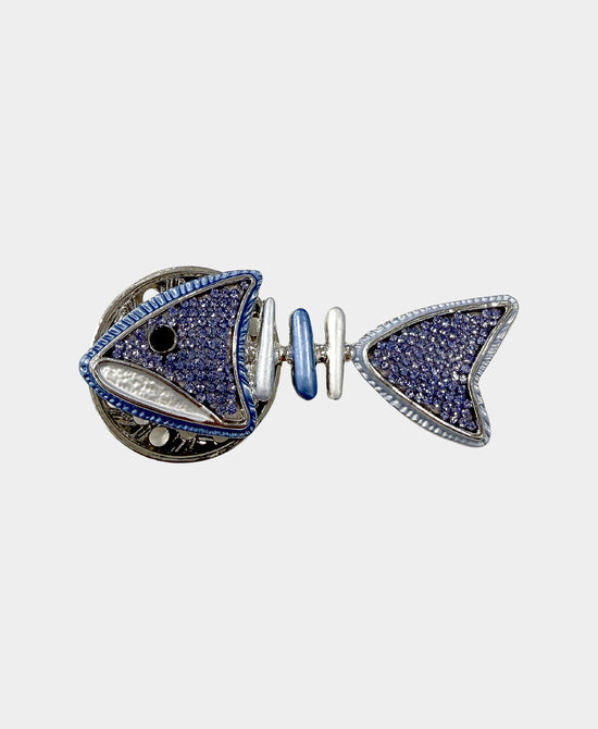 Crystal Fish Magnetic Brooch view 1
