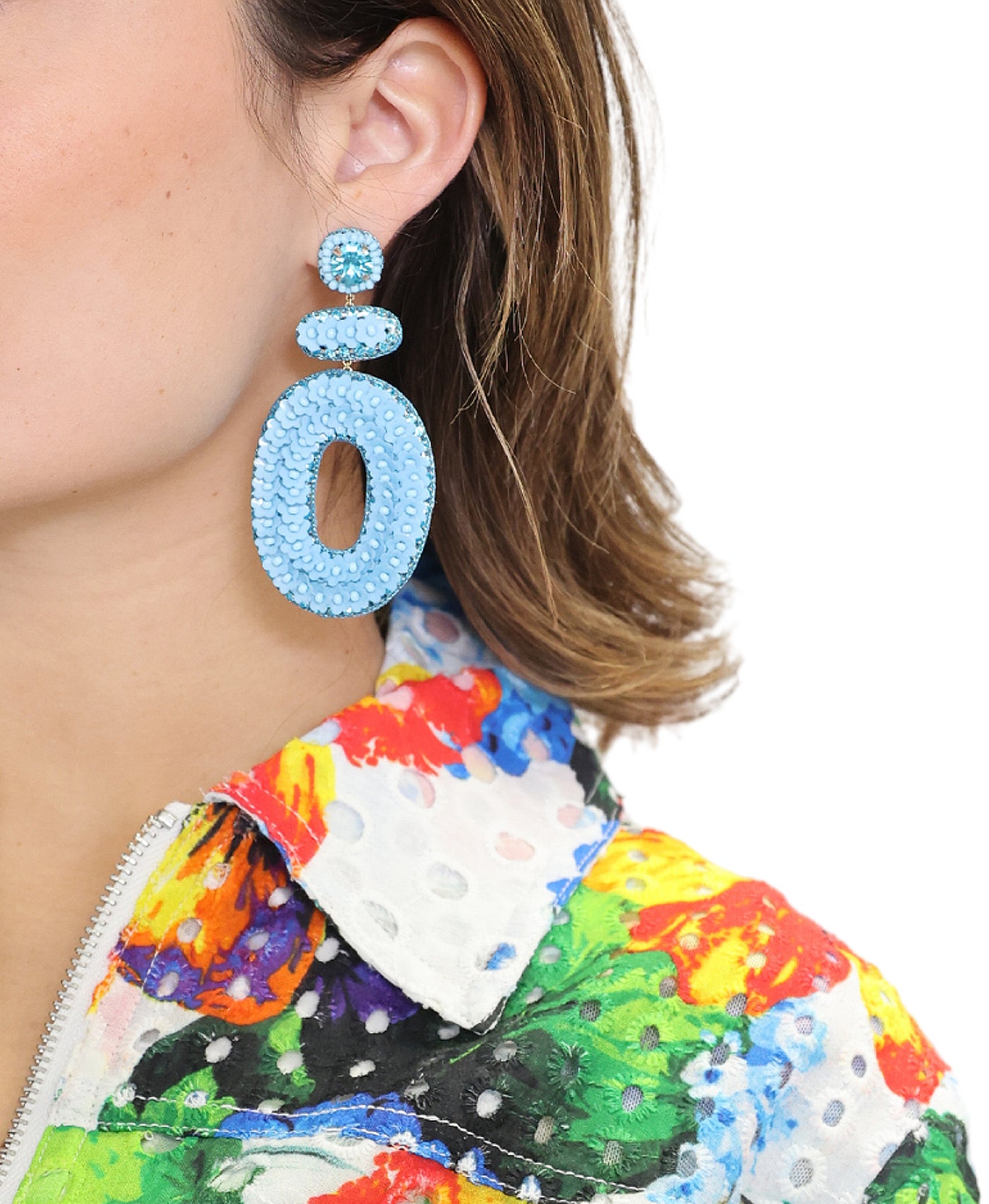 Flower Sequin Earrings image 1