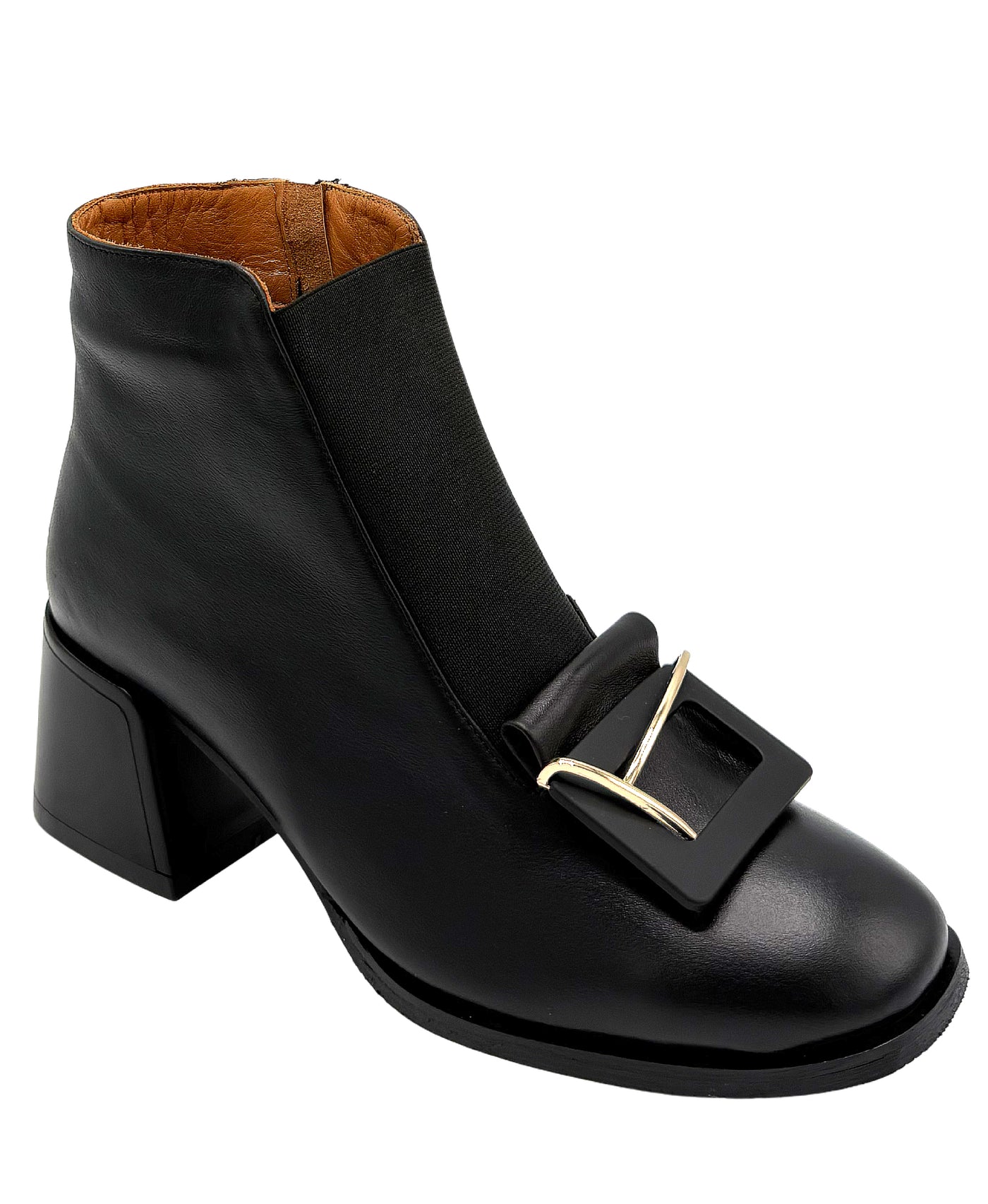 Leather Bootie w/ Buckle Detail view 1