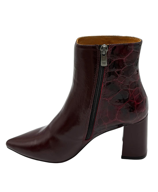 Leather Croc-Print Bootie view 