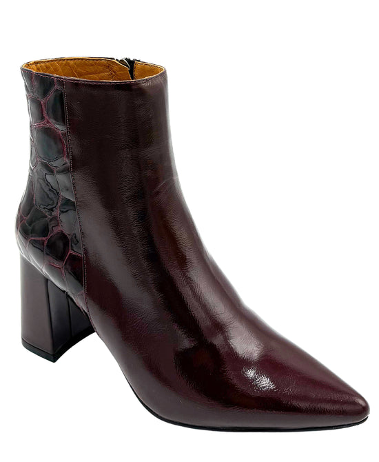 Leather Croc-Print Bootie view 