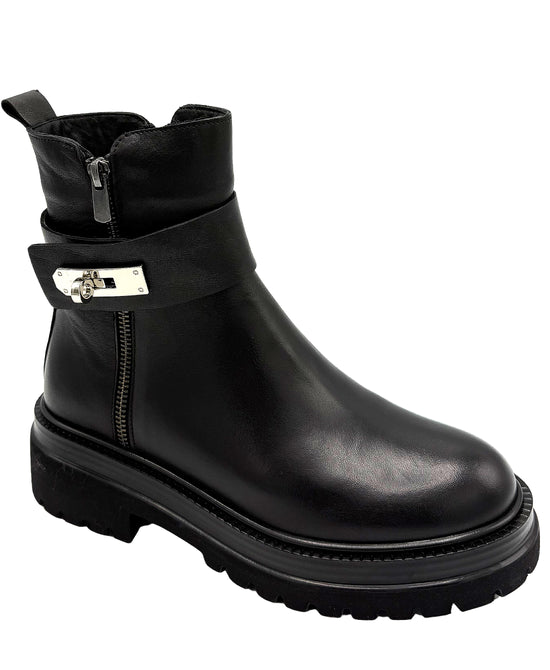 Leather Buckle Bootie view 
