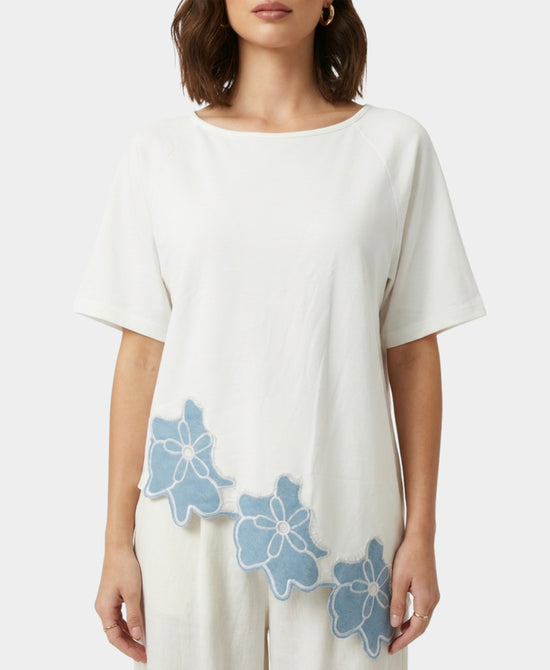 Asymmetrical Top w/ Embroidered Trim view 1