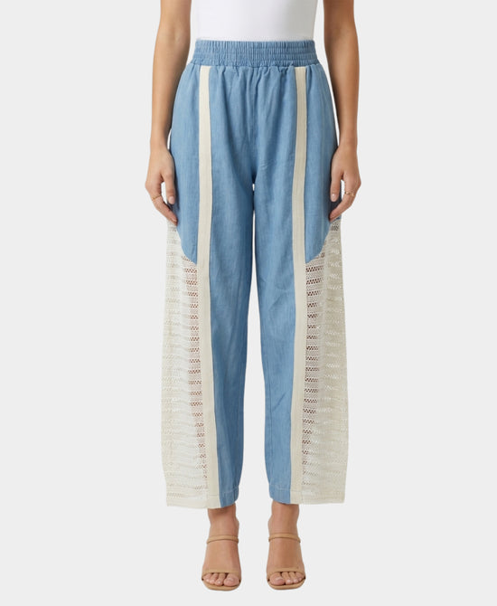 Denim & Crochet Pants view 1