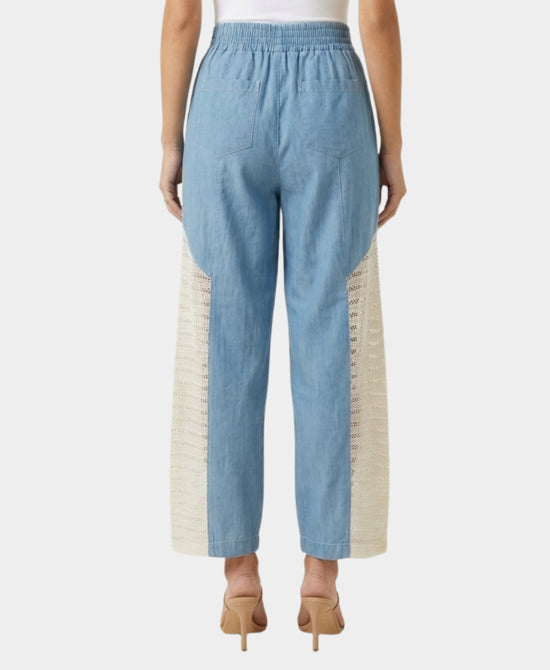 Denim & Crochet Pants view 2