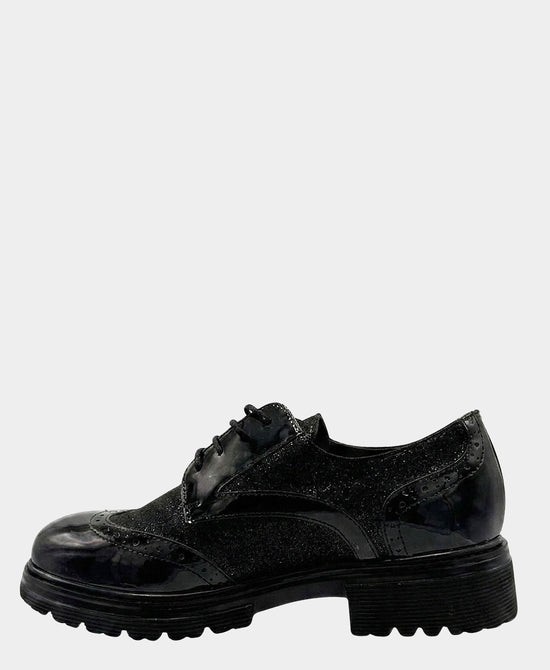 
Patent Leather & Suede Shimmer Oxford Loafer in BLACK view 2