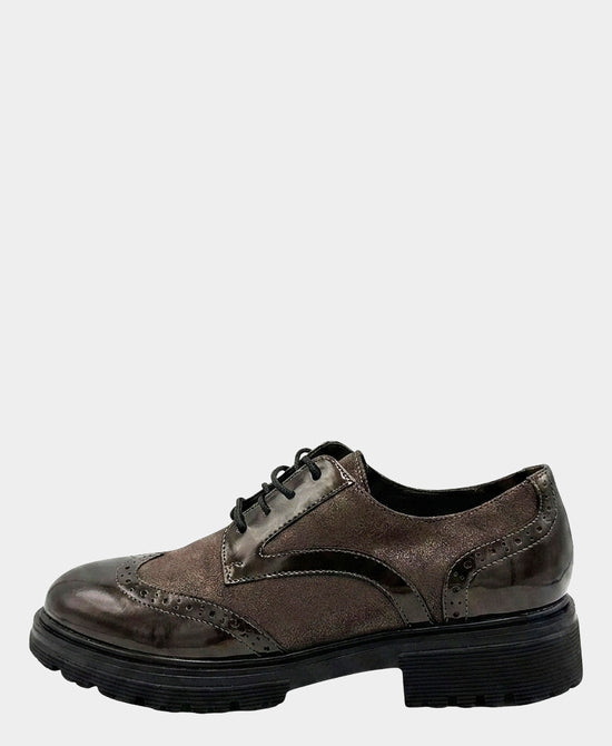 
Patent Leather & Suede Shimmer Oxford Loafer in DARK BRONZE view 2
