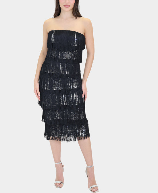 Sequin Metallic Fringe Dress view 