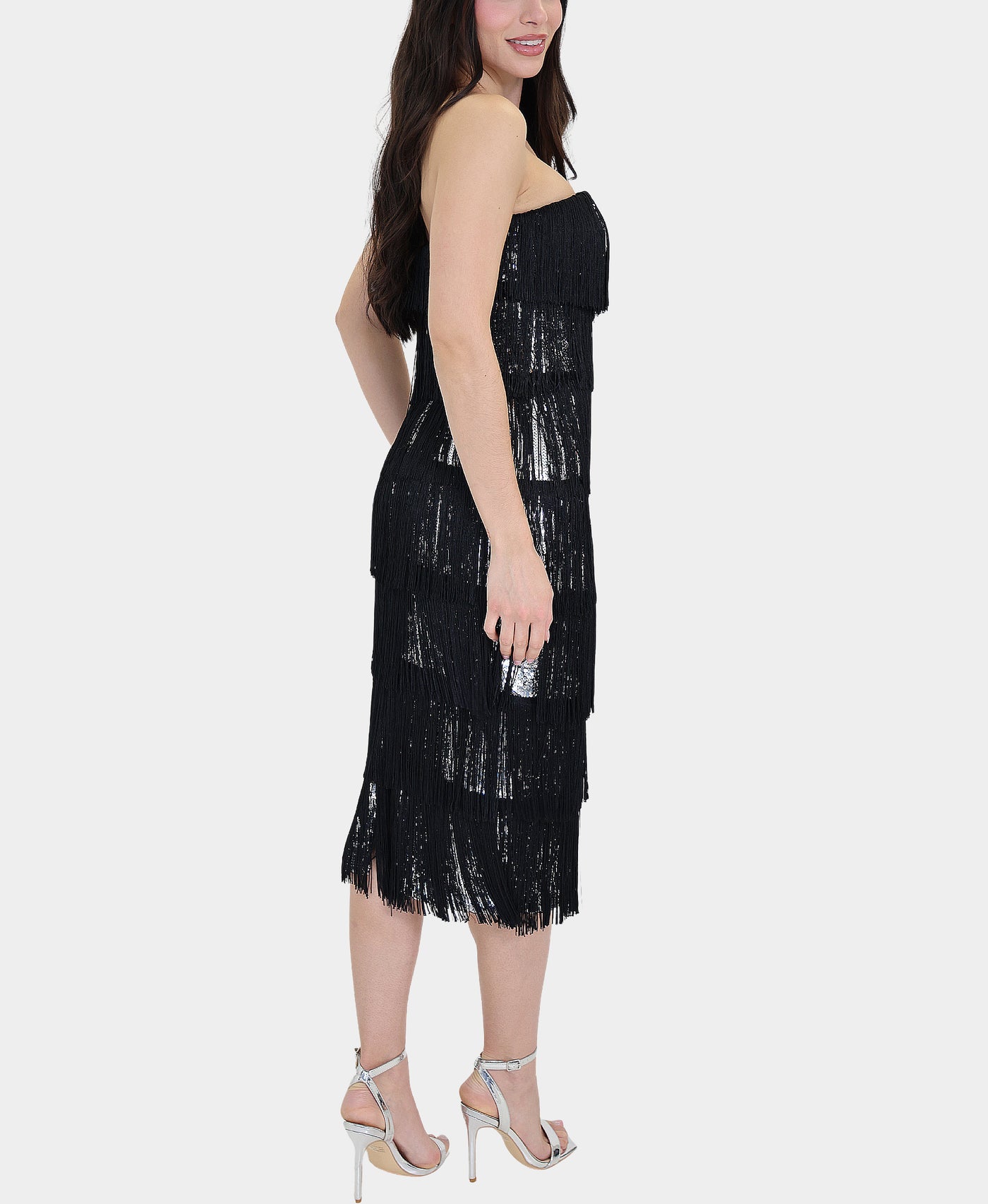 Sequin Metallic Fringe Dress view 2