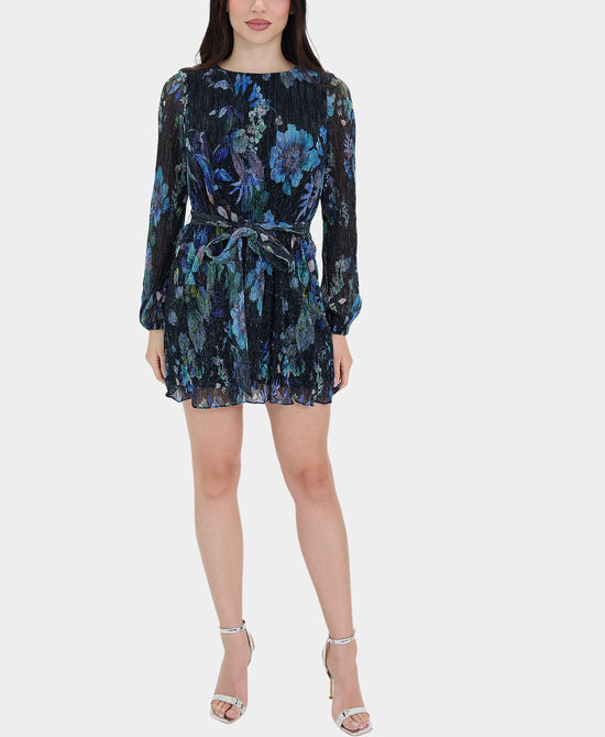 Floral Print Shimmer Dress view 