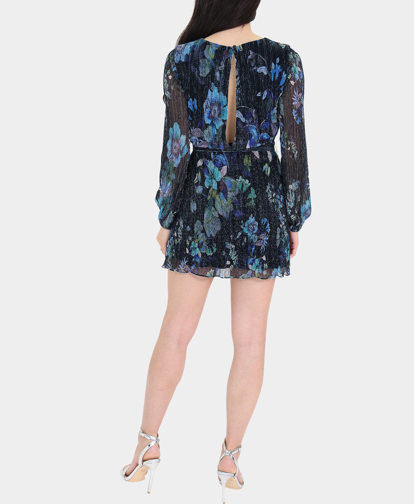 Floral Print Shimmer Dress view 2