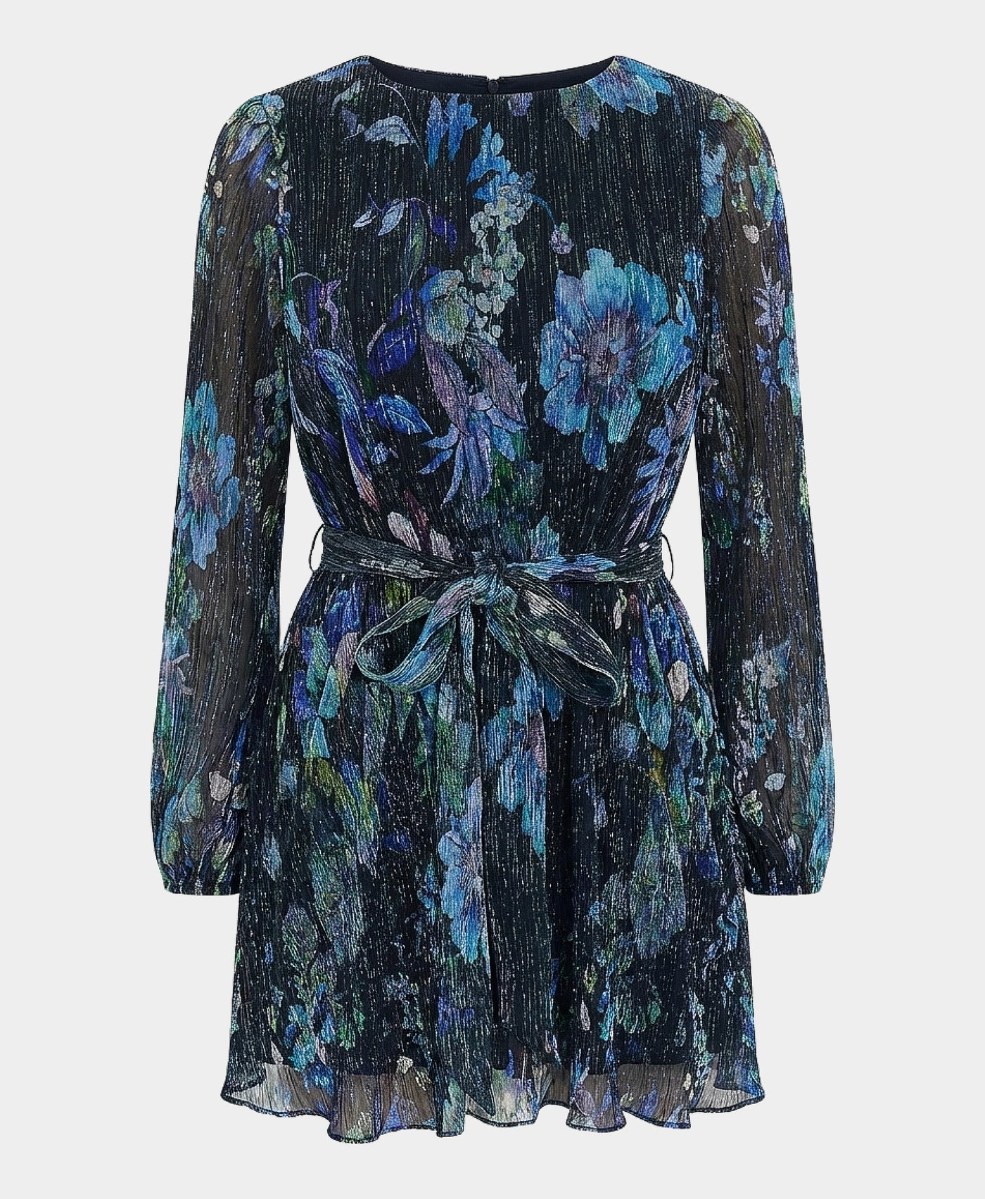Floral Print Shimmer Dress view 3