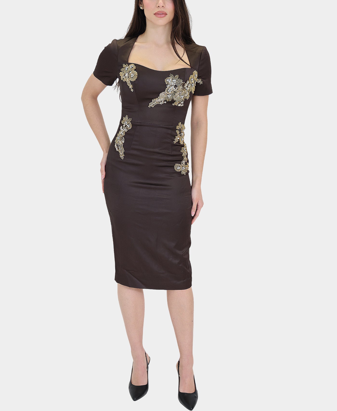 Beaded & Rhinestone Embroidered Dress view 1