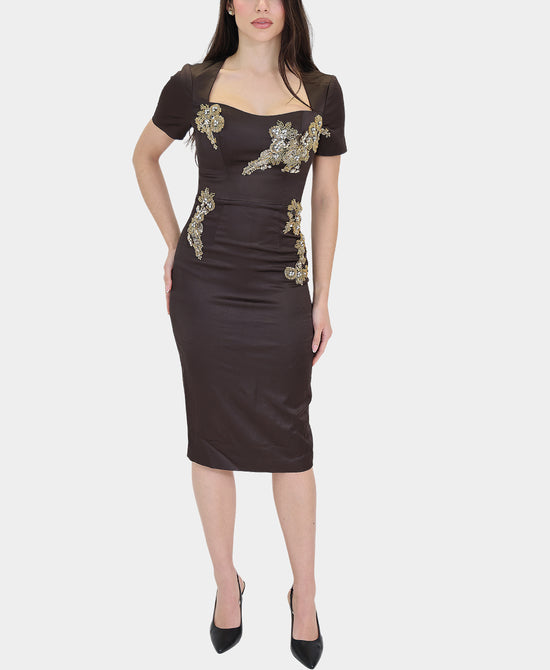 Beaded & Rhinestone Embroidered Dress view 