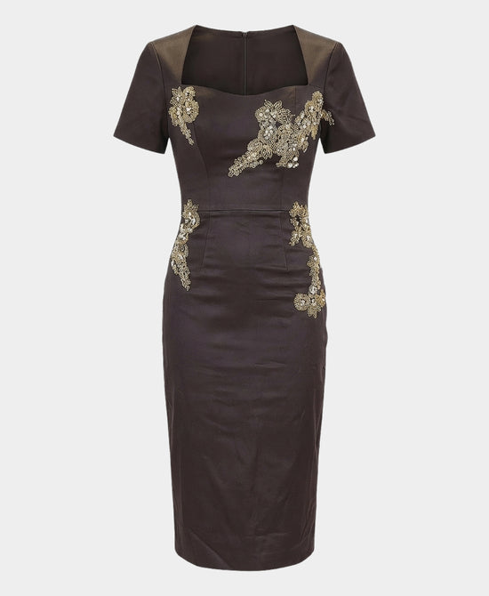 Beaded & Rhinestone Embroidered Dress view 