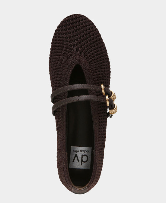 
Crochet Mary Jane Ballet Flat in CHOCOLATE view 2