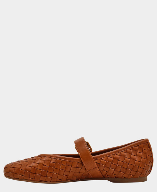 
Woven Mary Jane Ballet Flat in CHESTNUT view 2