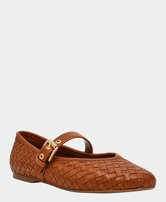 
Woven Mary Jane Ballet Flat in CHESTNUT view 1